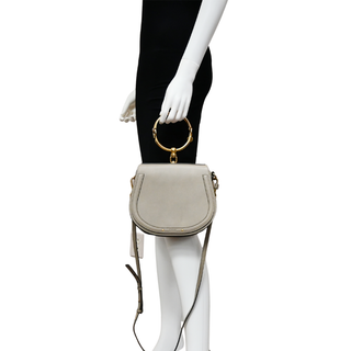 Gray Leather Nile Bracelet Crossbody Bag
