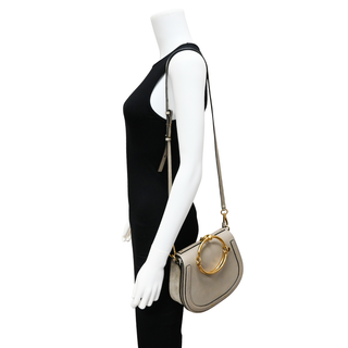 Gray Leather Nile Bracelet Crossbody Bag