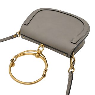 Gray Leather Nile Bracelet Crossbody Bag