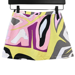 Pink Cotton Spandex Mini Skirt