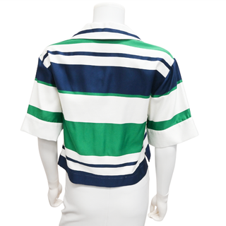 Kelly Green Striped Cropped Top