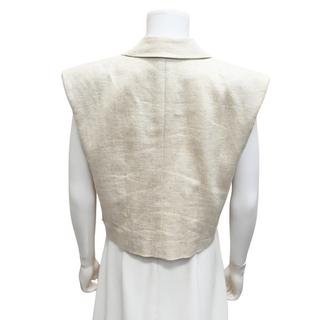 Baxley Beige Linen-Blend Vest