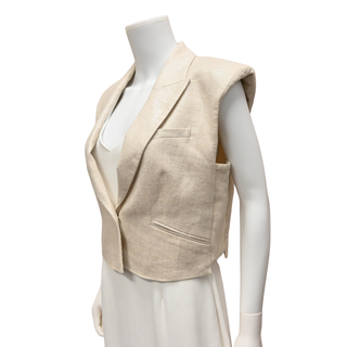 Baxley Beige Linen-Blend Vest