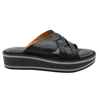 CLERGERIE | Woven Black Leather Platform Sandals