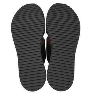 Woven Black Leather Platform Sandals