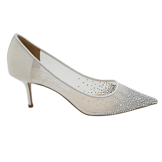 Crystal Rhinestone Mesh Pumps