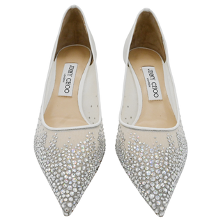 Crystal Rhinestone Mesh Pumps
