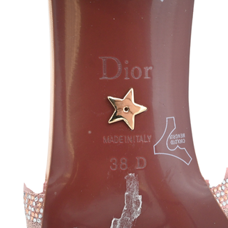 Pink Crystal Embellished Rose Gold Heeled Mules