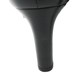Black Leather Camellia Cap Toe Pumps