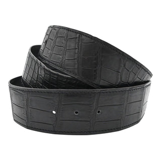 Black Embossed Leather Belt