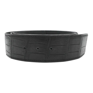 Black Embossed Leather Belt