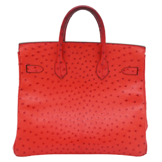 Red Ostrich Leather HAC Birkin 32 Bag