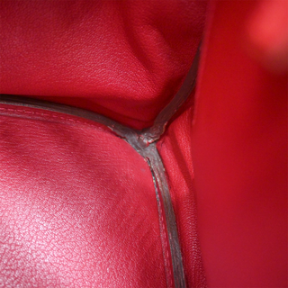 Red Ostrich Leather HAC Birkin 32 Bag