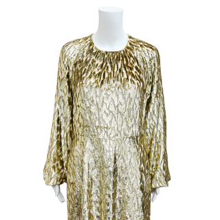 Odina Metallic Fil Coupé Maxi Dress