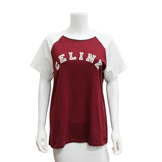 CELINE | Burgundy & White Logo T-Shirt
