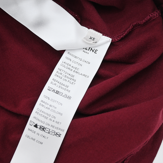CELINE | Burgundy & White Logo T-Shirt