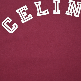 CELINE | Burgundy & White Logo T-Shirt