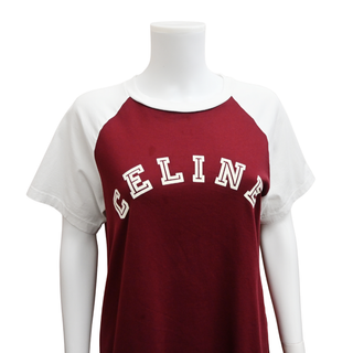 CELINE | Burgundy & White Logo T-Shirt