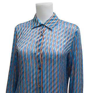 DRIES VAN NOTEN | Clavelly Striped Textile Button-Up Blouse