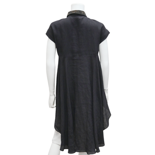 BRUNELLO CUCINELLI | Midnight Navy Linen Blend Blouse