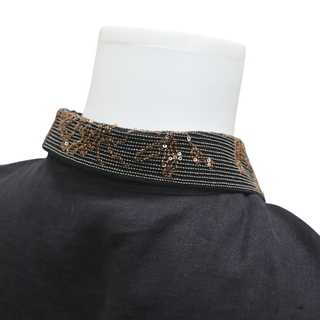 BRUNELLO CUCINELLI | Midnight Navy Linen Blend Blouse