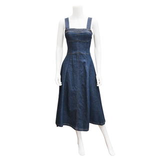 SIMKHAI | Cici Denim Bustier Midi Dress