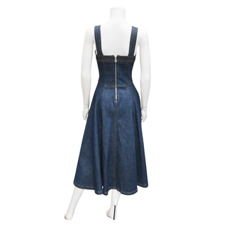 SIMKHAI | Cici Denim Bustier Midi Dress