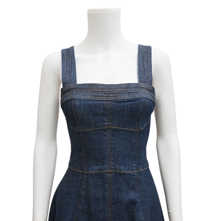 SIMKHAI | Cici Denim Bustier Midi Dress