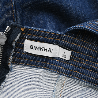 SIMKHAI | Cici Denim Bustier Midi Dress