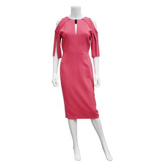 ROLAND MOURET | Keeling Pink Midi Sheath Dress