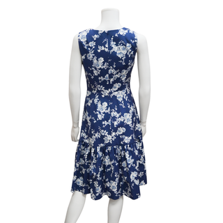 CAROLINA HERRERA | Nautilus Blue Floral Print Dress