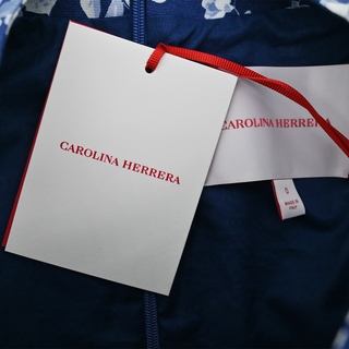 CAROLINA HERRERA | Nautilus Blue Floral Print Dress