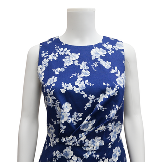 CAROLINA HERRERA | Nautilus Blue Floral Print Dress