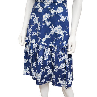 CAROLINA HERRERA | Nautilus Blue Floral Print Dress