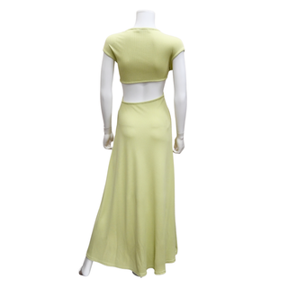 CHRISTOPHER ESBER | Light Green Ribbed Maxi Dress