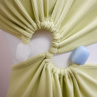 CHRISTOPHER ESBER | Light Green Ribbed Maxi Dress
