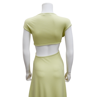 CHRISTOPHER ESBER | Light Green Ribbed Maxi Dress