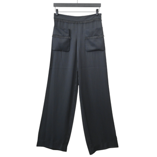 CHANEL | Midnight Satin Fringed Trim Pants