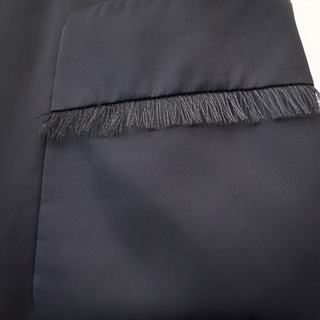 CHANEL | Midnight Satin Fringed Trim Pants