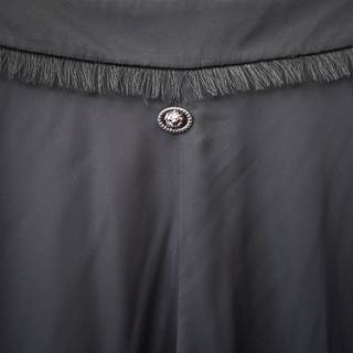 CHANEL | Midnight Satin Fringed Trim Pants