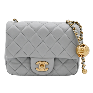 Mini Square Pearl Crush Flap Bag