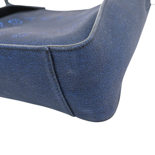 STELLA MCCARTNEY | Blue Metallic Logo Canvas Crossbody Bag