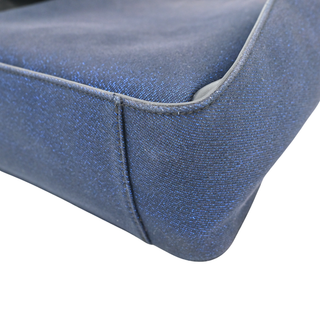 STELLA MCCARTNEY | Blue Metallic Logo Canvas Crossbody Bag