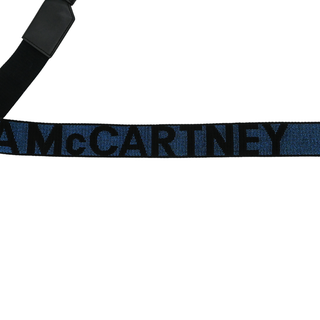STELLA MCCARTNEY | Blue Metallic Logo Canvas Crossbody Bag
