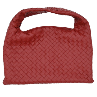BOTTEGA VENETA | Red Intrecciato Leather Hobo Bag