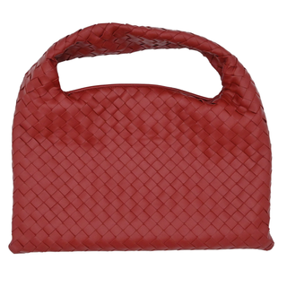 BOTTEGA VENETA | Red Intrecciato Leather Hobo Bag
