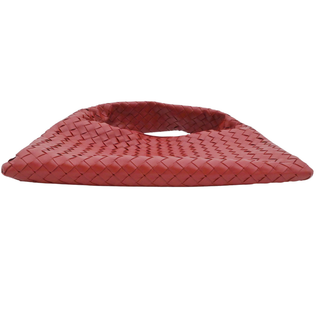 BOTTEGA VENETA | Red Intrecciato Leather Hobo Bag