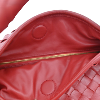 BOTTEGA VENETA | Red Intrecciato Leather Hobo Bag