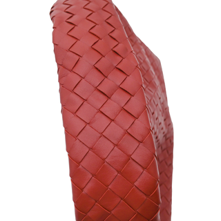 BOTTEGA VENETA | Red Intrecciato Leather Hobo Bag