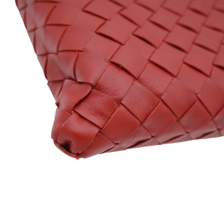 BOTTEGA VENETA | Red Intrecciato Leather Hobo Bag